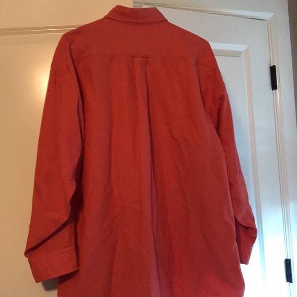 Tommy Hilfiger salmon colored button up shirt neck size 17 - Picture 4 of 6